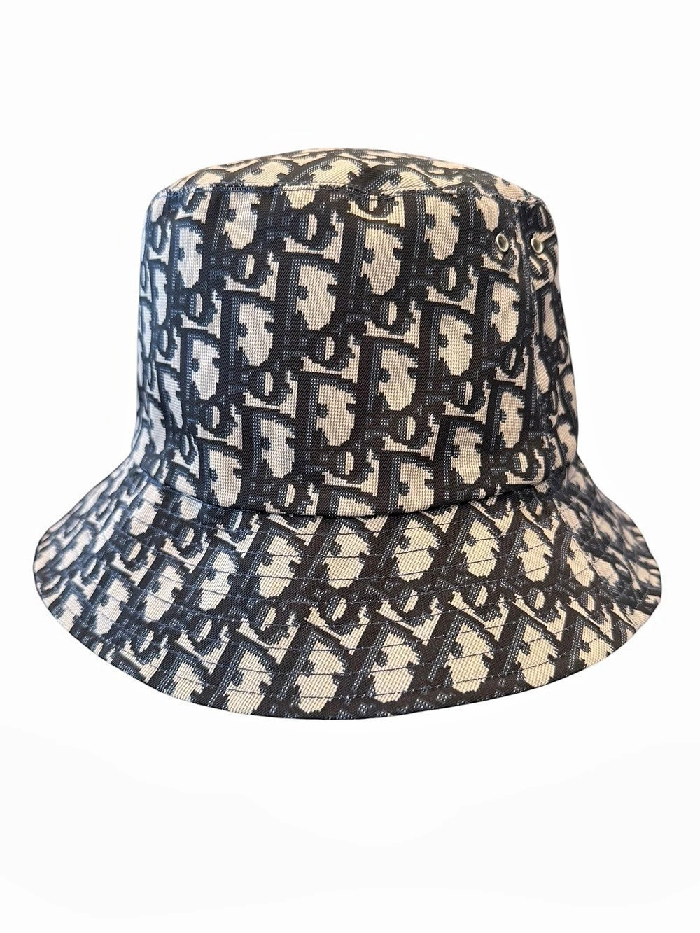 Christian Dior Reversible Teddy-D Small Brim Bucket Hat Blue & Beige